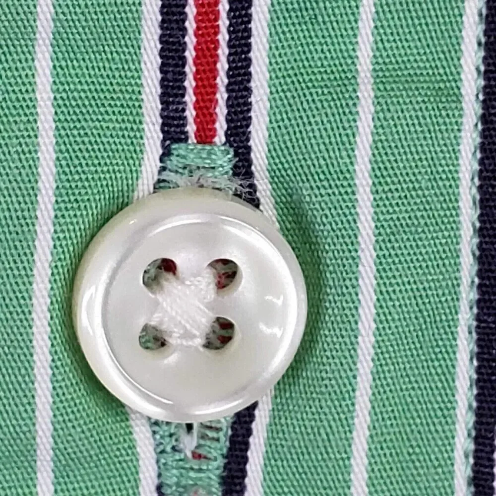 Polo Ralph Lauren Shirt Oxford Button Down Mens 3XB Green Stripe LS